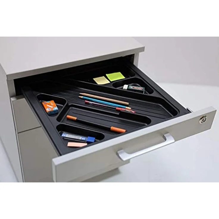 Schreibtisch Set 2 Nuvi, grau Dekor, inkl. Schreibtisch 180 cm, Rollcontainer 3 Schübe & Aktenschrank – Bild 3