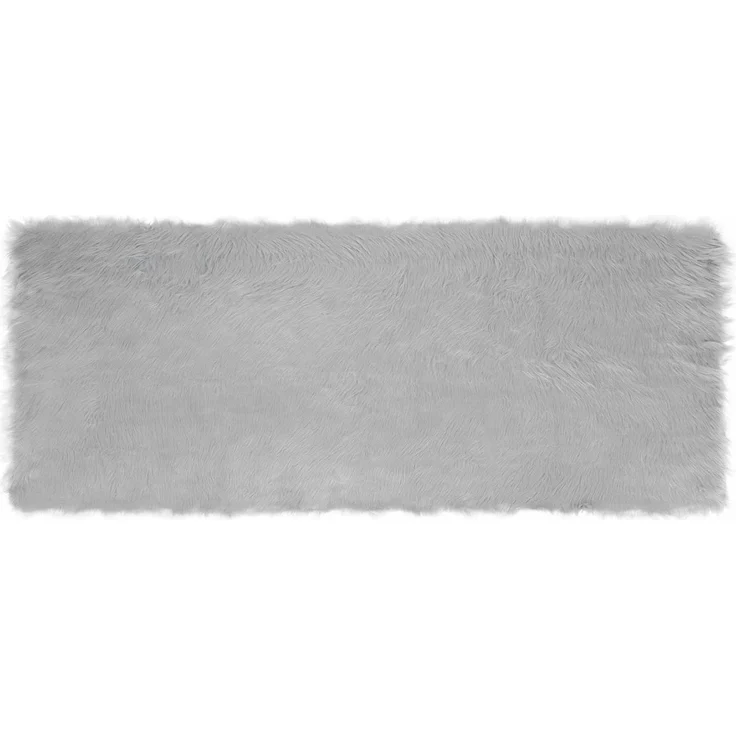 vidaXL Kunstschaffell Teppich Tafalla Grau 80 x 200 cm Polyester 42021523 – Bild 1