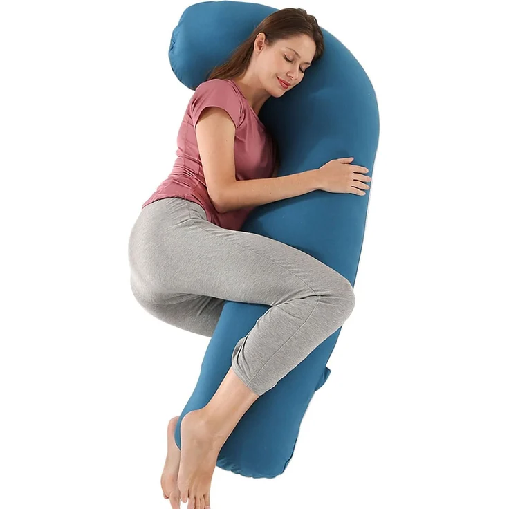 SHANNA Schwangerschaftskissen Seitenschläferkissen Stillkissen Fütternkissen mit Baumwolle Bezug, Lagerungskissen, Komfortkissen Erwachsene, Körperkissen fur Schlafen und Mutter