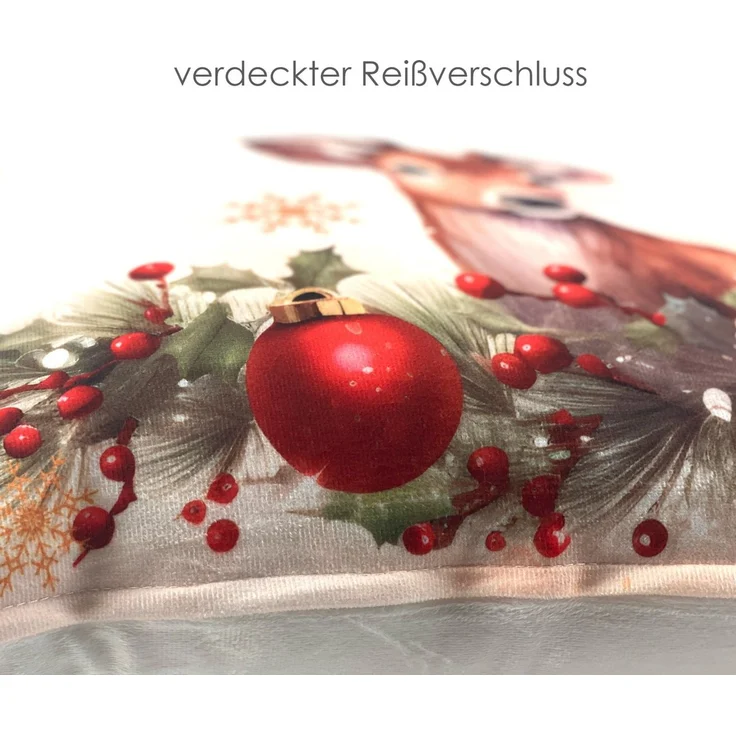 heimtexland Dekokissen Weihnachten Kissenhülle Chalet Landhaus Deko Kissen Vichy Karo Typ652, Deko Kissen I 40x40 I Geschenk I kuschelig weich – Bild 2