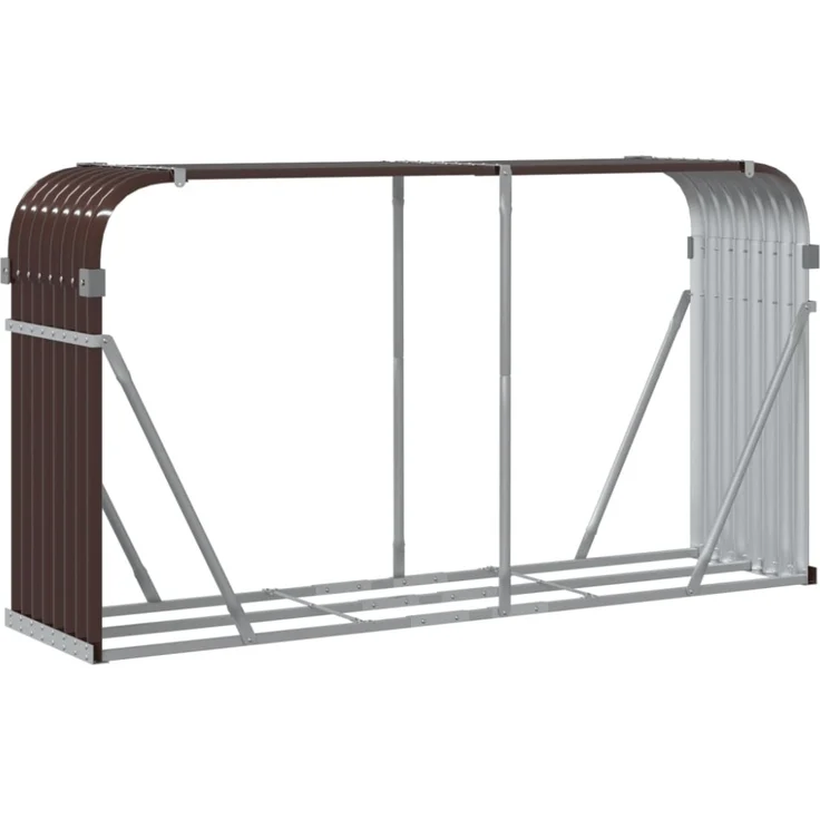 vidaXL Kaminholzunterstand Braun 180x45x100 cm Verzinkter Stahl 364574 – Bild 3