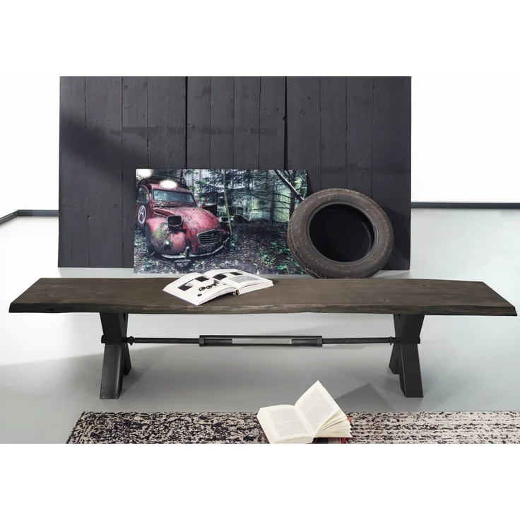 Bank Akazie 180x38x46 grau lackiert IRON LABEL #146 – Bild 3