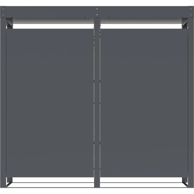 DEGAMO ULM Mülltonnenbox mit Pflanzwanne 2-er, Stahl verzinkt, anthrazit, 132x80x124cm für 2x Tonnen bis 240 Liter – Bild 7