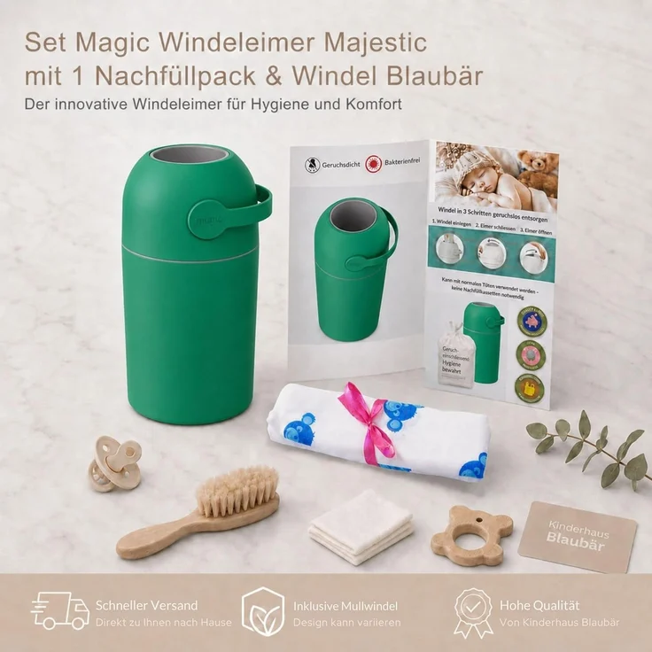 Set Magic Windeleimer, Abfalleimer mit Geruchsstopp, ohne Kassette + Windel | Hygienischer Mülleimer Geruchsdicht für Windeln ohne Kassette, Hygieneeimer für Windelentsorgung, Bad, Kinderzimmer, Küche – Bild 7