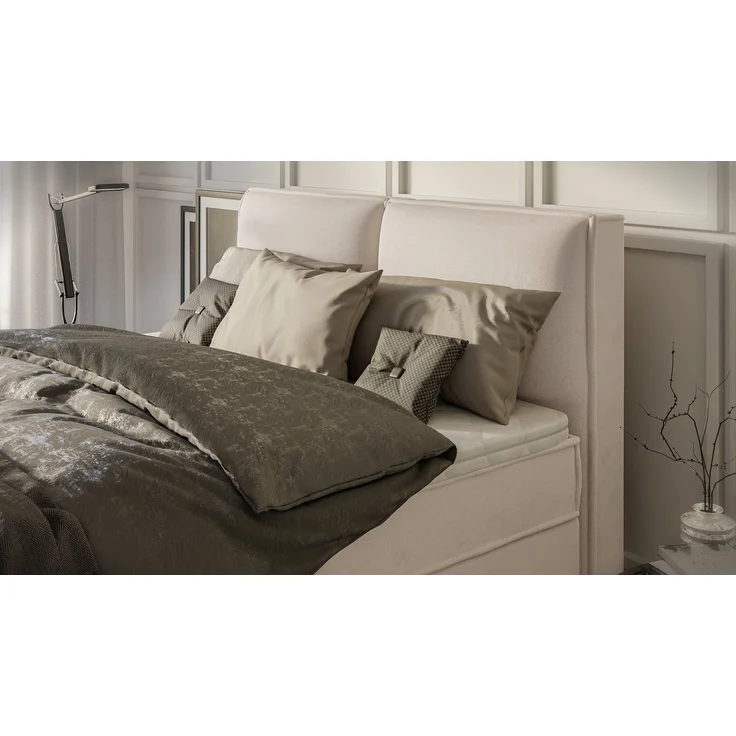 S-Style Möbel Boxspringbett Plaza mit Topper und Bettkästen aus Luxusmicrofaser, mit Topper und Bettkasten / zwei Bettkästen (je nach Bettgröße) – Bild 3