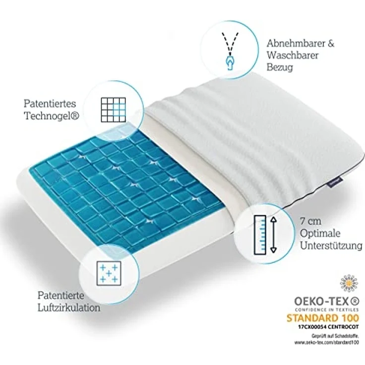 Technogel Nackenstützkissen, Bezug: 57,5% Polyester, 41% Viscose, 1,5% Elasthan – Bild 3