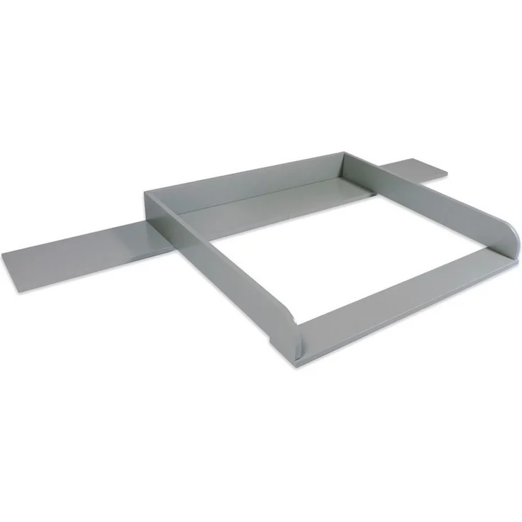 Puckdaddy Wickelaufsatz Lorenz 159,5x78x10 cm aus Holz in Grau passend für IKEA Malm Kommoden – Bild 1