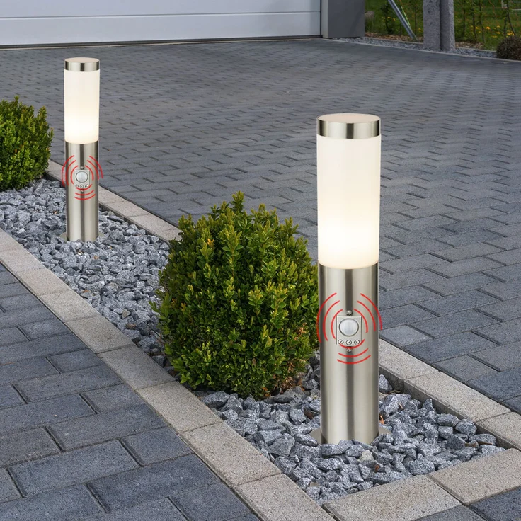 2x Wegelampe, Edelstahl, Bewegungsmelder, IP44, H 45cm – Bild 3
