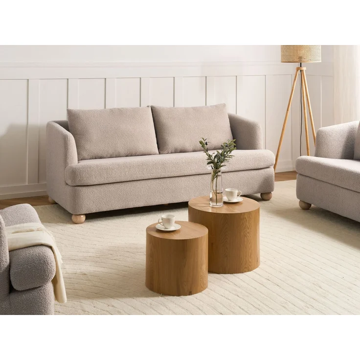 Sofa 3-Sitzer RATTVIK Bouclé Beige – Bild 3