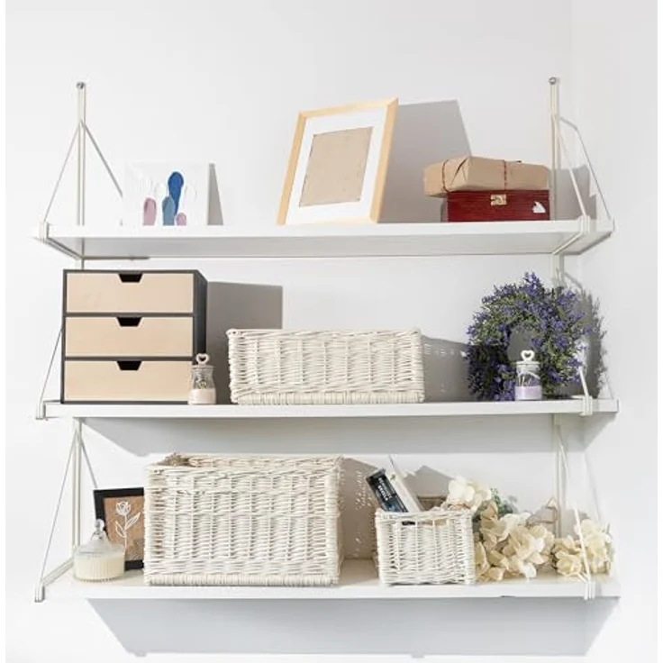 Creative Home Holzkiste Weidenkorb Aufbewahrungskorb, Handgeflochten, Haltbar (1 St), Korb Geflochten Naturkorb mit Griffen Aufbewahrung – Bild 9