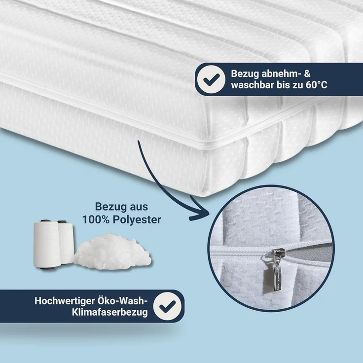 Betten-ABC KSP-Spezial Die Sondermaß-Matratze mit 7 Zonen, ideal für Wohnwagen und Wohnmobile, Größe: 130x175, Härtegrad: H3 – Bild 5