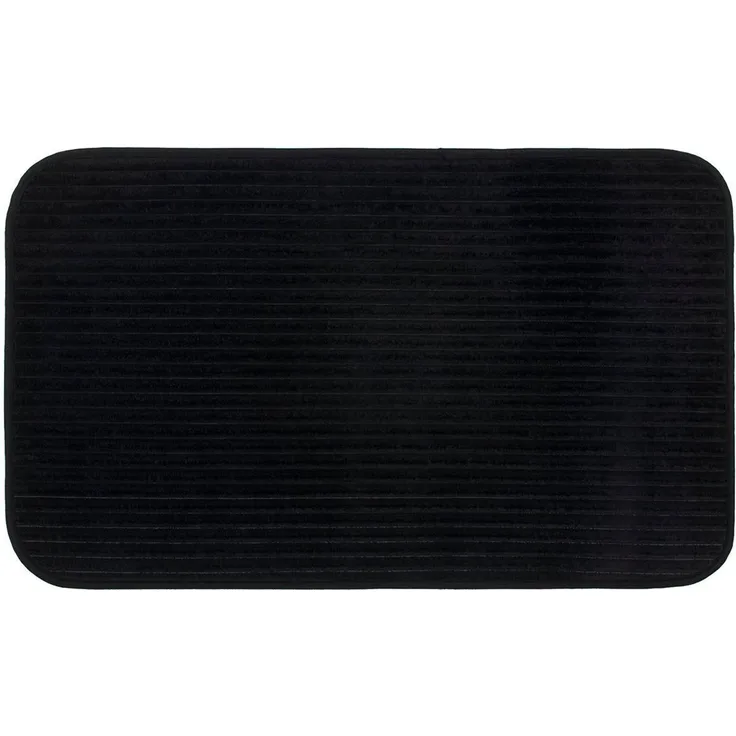 Gözze Badematte Berlin, Höhe 7 mm, rutschhemmend beschichtet, fußbodenheizungsgeeignet, Polyester, rechteckig, Badteppich, Uni Farben, Cord Optik, waschbar