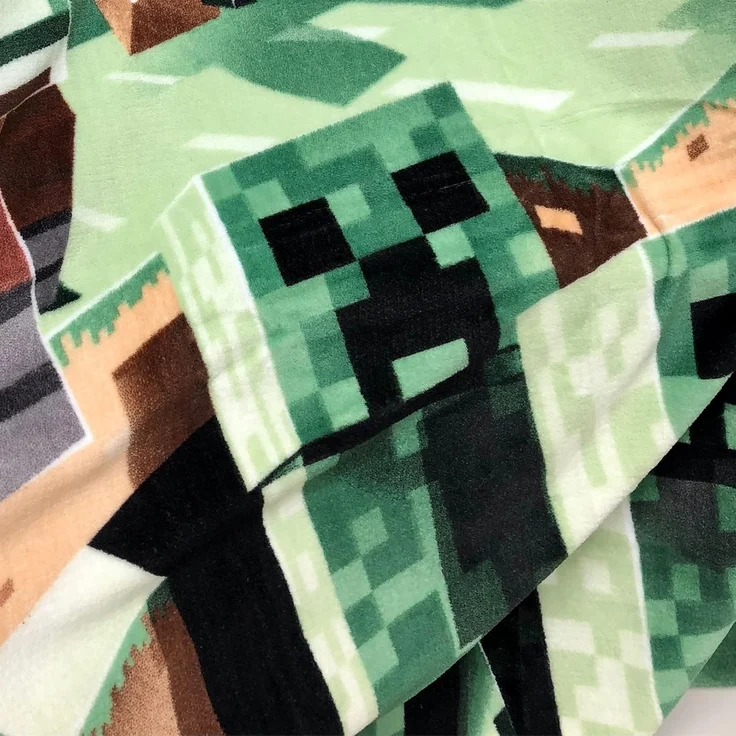 Wohndecke Minecraft 160x200 cm, Sofadecke für Gaming Fans der Spielkonsole, MTOnlinehandel, Fleece-Decke, Überwurf, kuschelweich, passend zur Bettwäsche – Bild 3