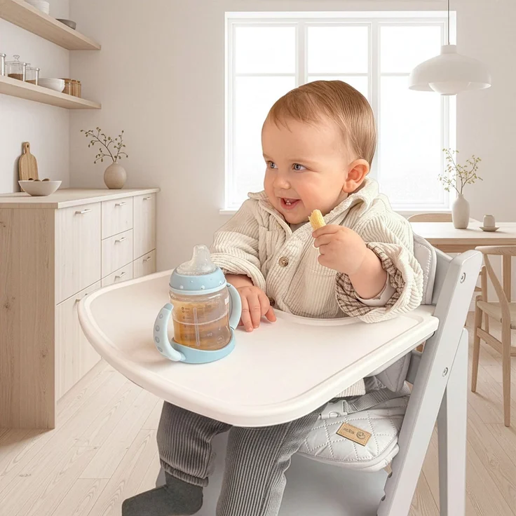 roba Plastikessbrett - Erweiterung & Zubehör für Hochstuhl Sit Up Flex, Liv Up & Born Up - Kompatibel mit Gurtsystem und Hochstuhlauflagen - Schnelle Klickbefestigung - Einfache Reinigung - Weiß – Bild 2