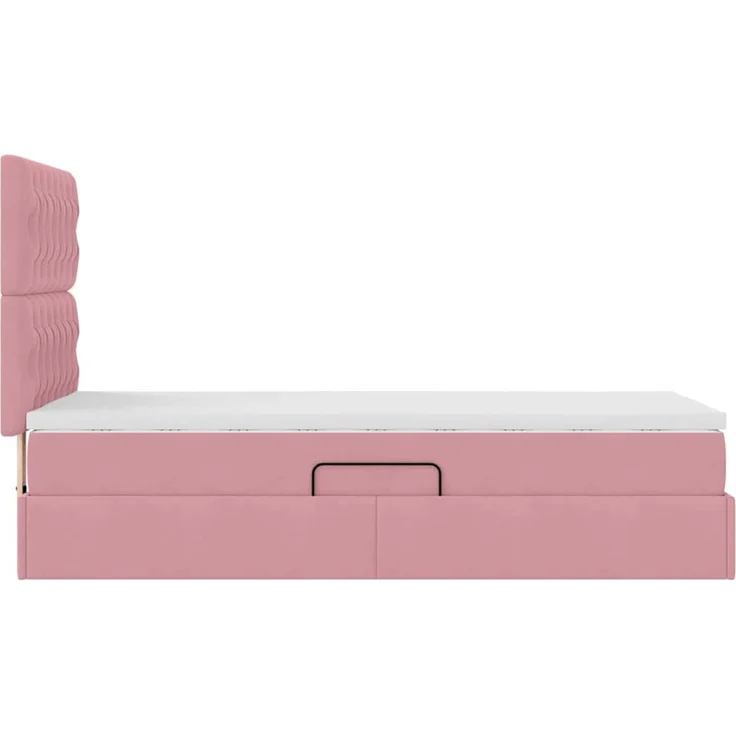 vidaXL Aufbewahrungsbett mit Matratze Rosa 90 x 190 cm Samt 3372062 – Bild 10