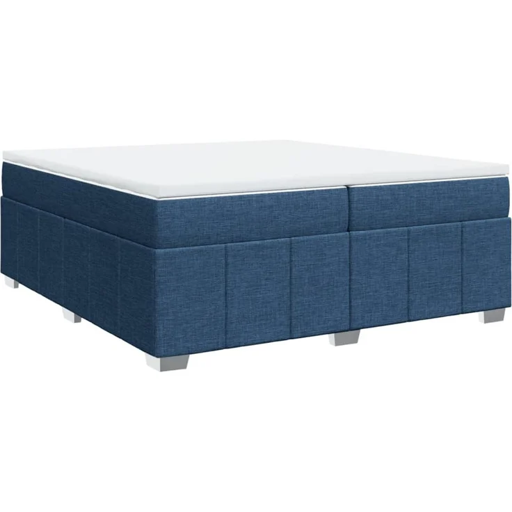 vidaXL Boxspringbett mit Matratze Blau 200x200 cm Stoff 3285504 – Bild 2