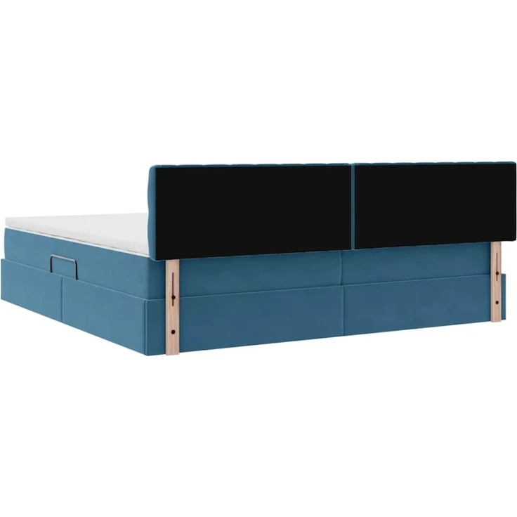 vidaXL Aufbewahrungsbett mit Kopfteil Dunkelblau 200 x 200 cm Samt 3370843 – Bild 10