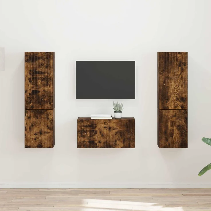 vidaXL TV-Schrankset 5 pcs Geräucherte Eiche Holzwerkstoff 3409101 – Bild 1
