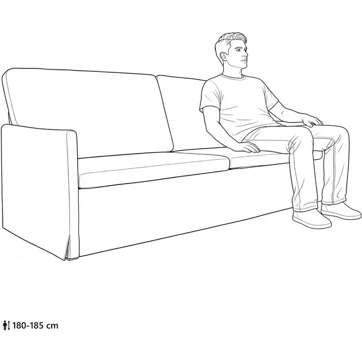 vidaXL 3-Sitzer Sofa Creme 220 x 81 x 82 cm Stoff 42041146 – Bild 9