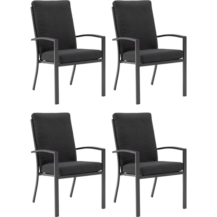Gardissimo BOSTON 4x Alu Stapelsessel Textilenbezug Sessel stapelbar grau