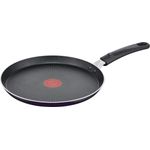 Tefal D52610 Resist Crêpepfanne 25 cm | sichere Titanium Antihaftversiegelung | Thermo-Signal Temperaturindikator | leichte Reinigung | Flame Protect-Technologie | Schwarz | nicht induktionsgeeignet