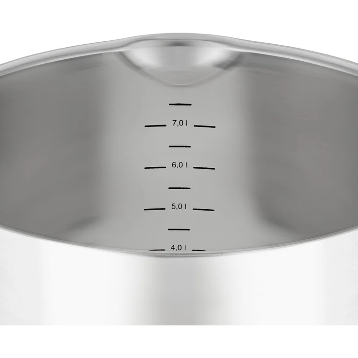 RÖSLE EXPERTISO Gemüse und Suppentopf, Hochwertiger Universaltopf aus Edelstahl 18/10, 24 cm, Glasdeckel, Innenskalierung, induktionsgeeignet, spülmaschinengeeignet, Silberfarben – Bild 3