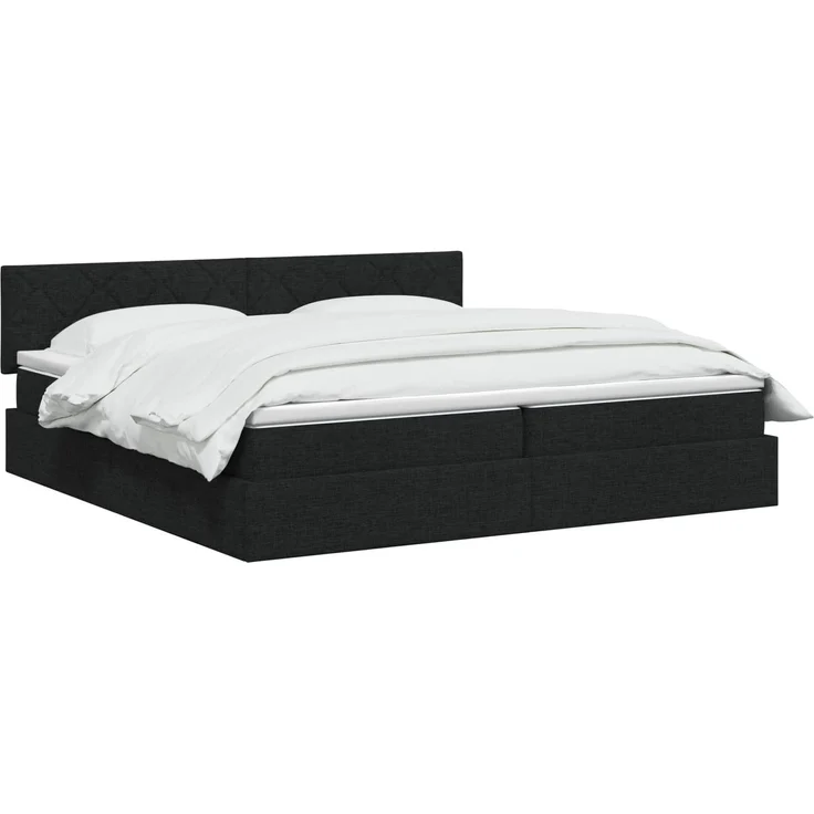 vidaXL LED-Speicherbett mit Matratze Schwarz 200 x 200 cm Stoff 3459149 – Bild 3