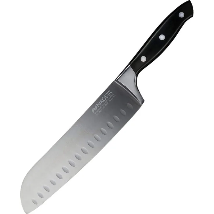 Nirosta Santokumesser Trinity, Küchenmesser, Edelstahl, POM, Silber, Schwarz, 20 cm Klingenlänge, 43903