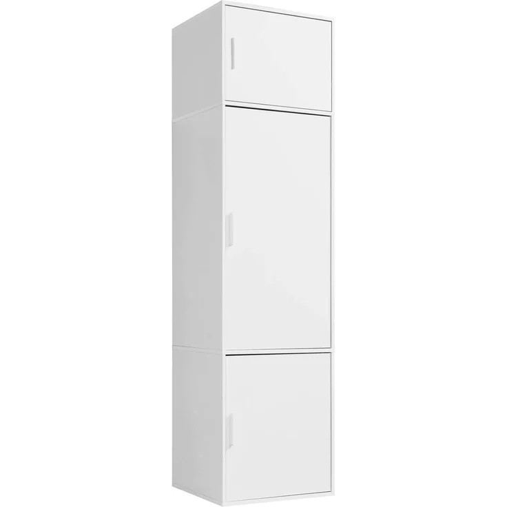 mokebo Kleiderschrank Der Grenzenlose (2- Türig mit Fächern) deckenhoher Schrank, Garderobenschrank, Schlafzimmerschrank in Weiß
