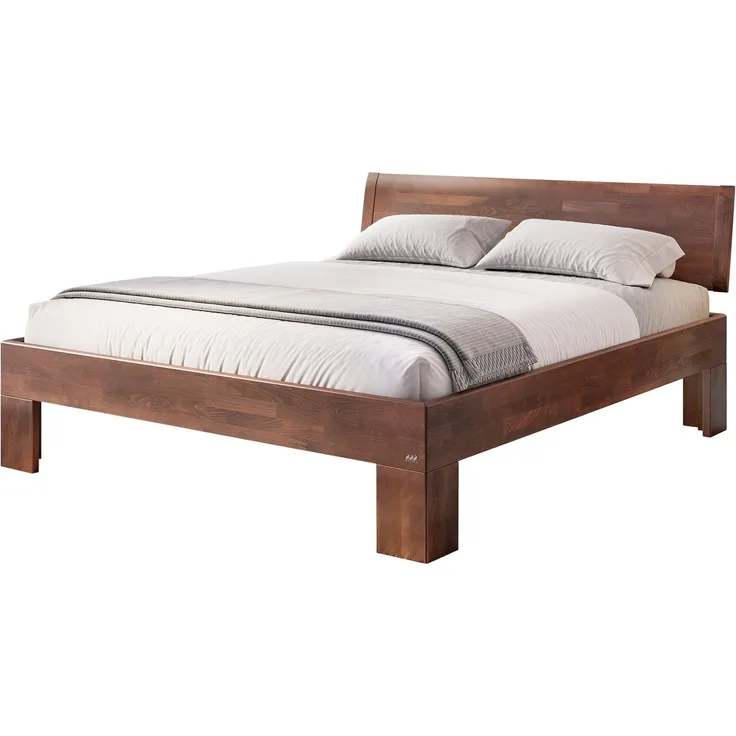 Hasena Massivholzbett Premaso Buche schoko lackiert 120x220 cm, Fußhöhe 25 cm – Function-Kids