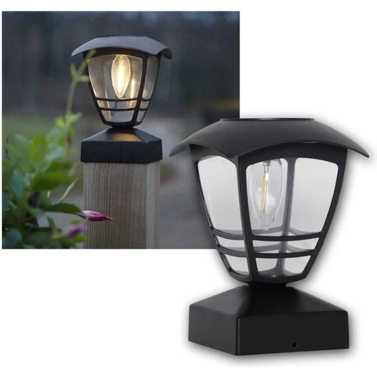 LED-Solar-Pfosten/Wegleuchte "Felix", ca. 14x19cm, schwarz – Bild 4