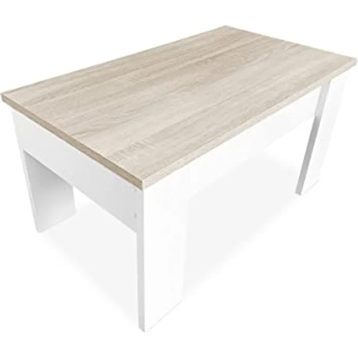 Somnia Descanso Somnia – Erhöhter Couchtisch, Wohnzimmer- oder Esstisch, weiße Oberfläche mit Cambria-Platte, Maße: 90 cm (Breite) x 50 cm (Tiefe) x 46–57 cm (Höhe) – Bild 7