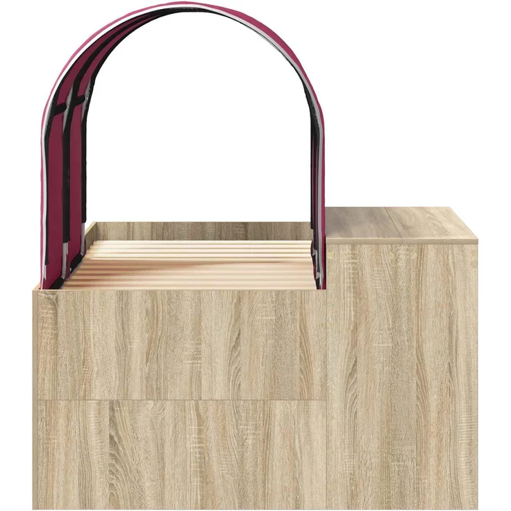 vidaXL Bett mit Tunnel 3 Stk. Artisian Eiche und Rot Holzwerkstoff 3423519 – Bild 7