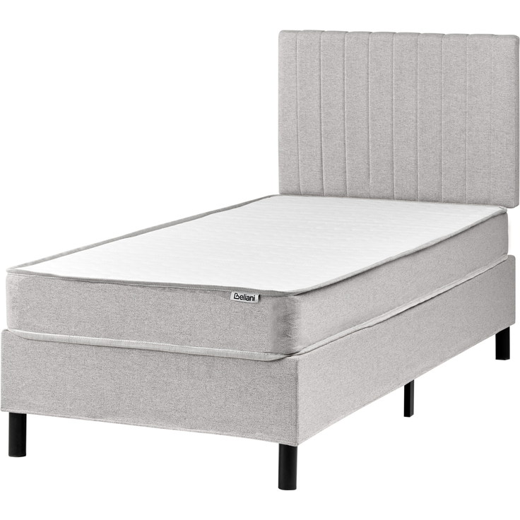 Boxspringbett Stoff COUNTESS 90x200 cm Hellgrau
