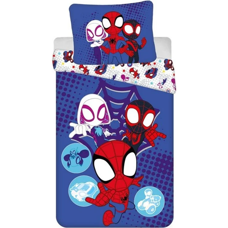 Spiderman Bettwäsche-Set 140x200 cm + 70x90 cm aus 100% Baumwolle mit Reißverschluss – Bild 4