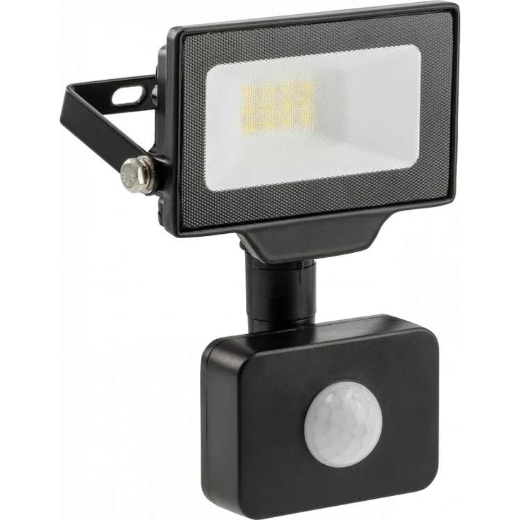 10w LED Strahler Flut Licht für den Außenbereich IP65 mit Bewegungsmelder in schwarz Eckig|Neutralweiß