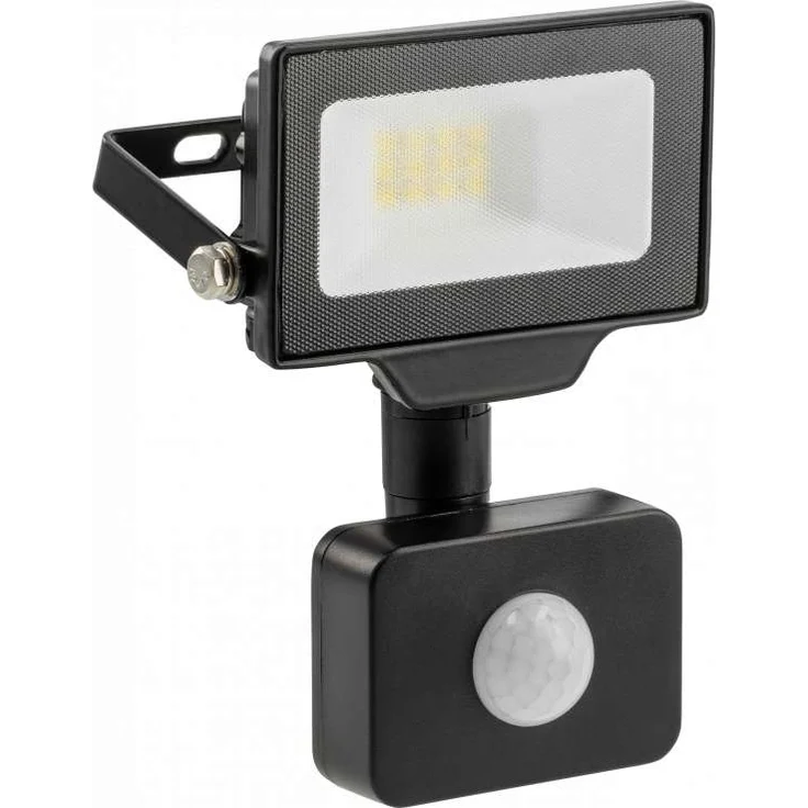 10w LED Strahler Flut Licht für den Außenbereich IP65 mit Bewegungsmelder in schwarz Eckig|Neutralweiß – Bild 1