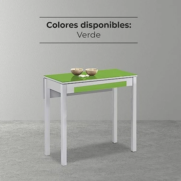 ASTIMESA Küchentisch, Metall, Grün, 80x40 cm, ausziehbar 80x60 cm – Bild 6