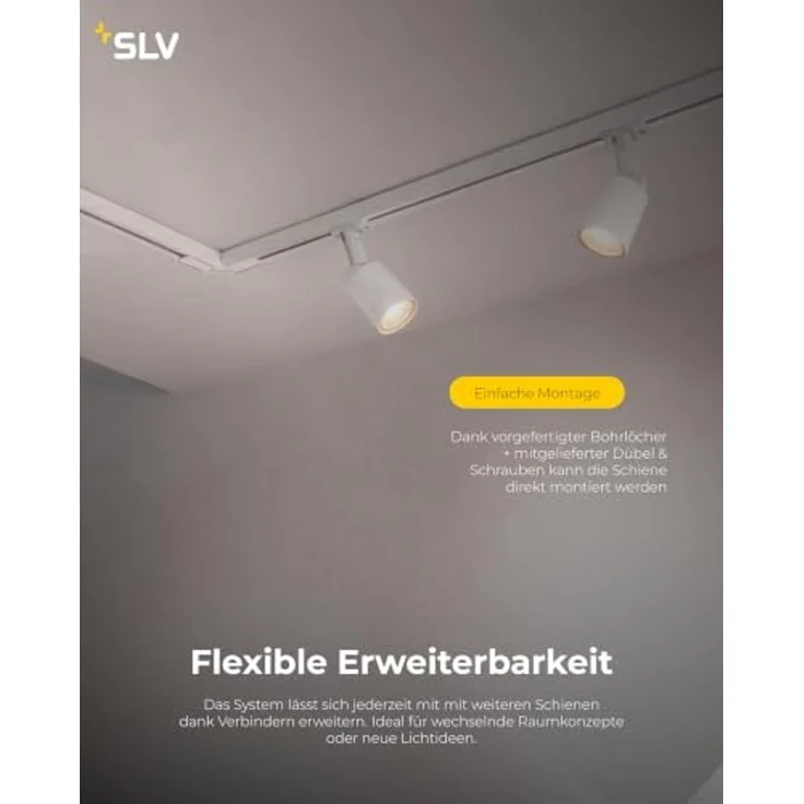 SLV 1-Phasen Aufbauschiene 200 cm Weiß – Bild 5