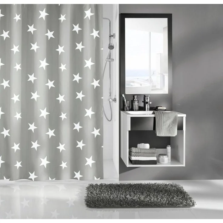 Kleine Wolke Duschvorhang Nova Breite 240 cm (1-tlg), platin – Bild 2