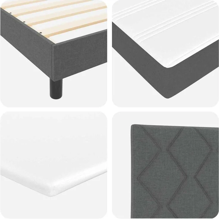 vidaXL Boxspringbett mit Kopfteil Dunkelgrau 90 x 190 cm Stoff 3340060 – Bild 10