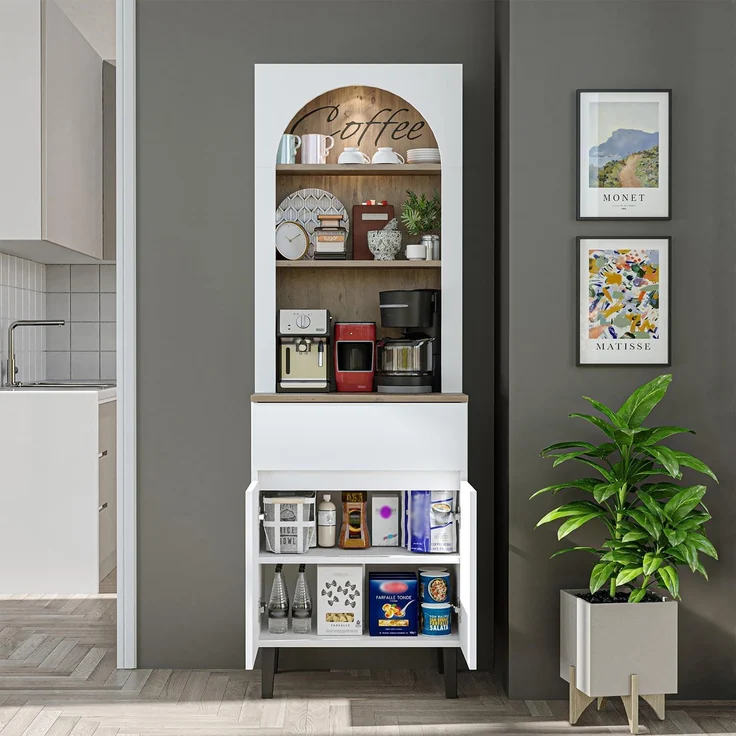Roomart Küchenregal VENEDIK Küchenschrank 60 cm, Buffet, Schublade in 4 Farben, Buffet- & Mehrzweckschrank, LED Bogennische, Schublade, 4 Farben, 18 mm Platten – Bild 4