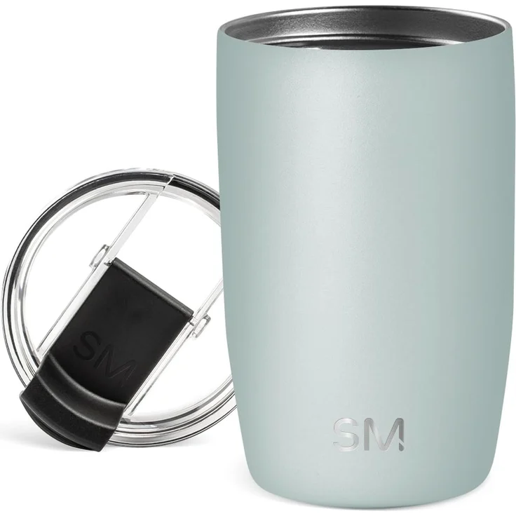 Simple Modern Thermobecher Kaffeebecher to go mit Klappdeckel | Isolierter Edelstahl-Kaffeebecher | Geschenke für Frauen und Männer | Voyager | 350ml | Sea Glass Sage