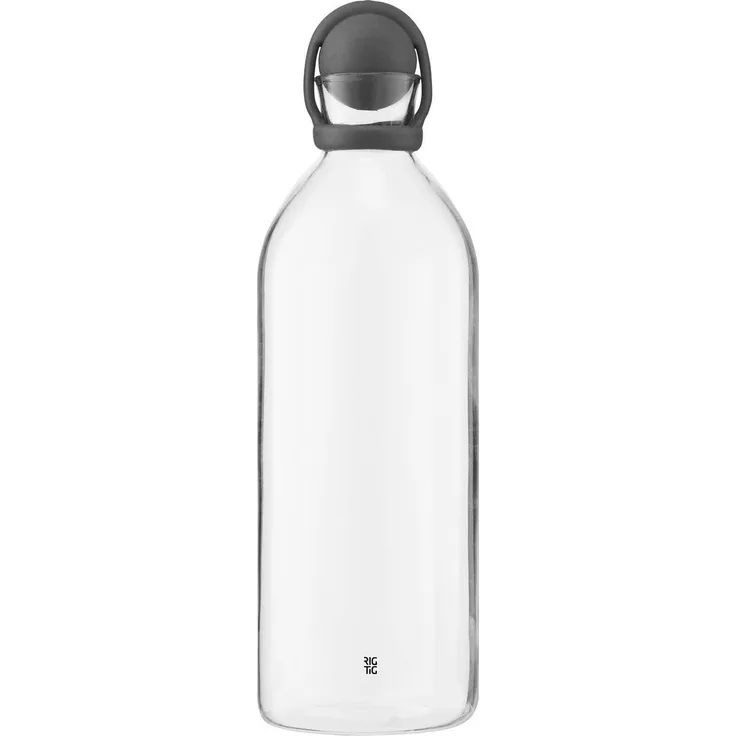 Rig-Tig COOL-IT Wasserkaraffe Dark Grey, Karaffe, Wasserbehälter, Glas, Gummi, Dunkelgrau, 1. 5 L, Z00071-3