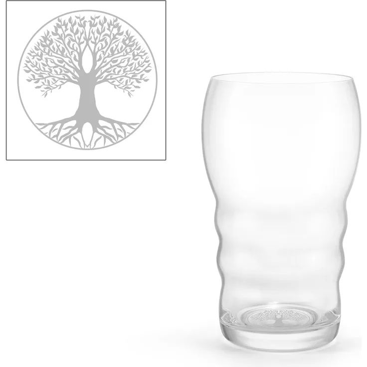 Trinkglas Galileo Lasergravur - Baum des Lebens 0,5l - mundgeblasen