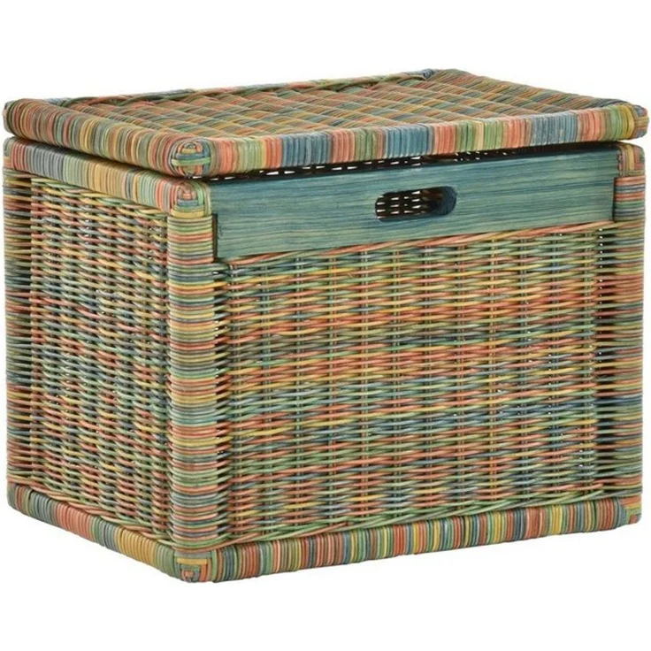 Krines Home Aufbewahrungskorb Hoher Korb mit Deckel Rattan geflochten Regalkorb Aufbewahrungsbox – Bild 4