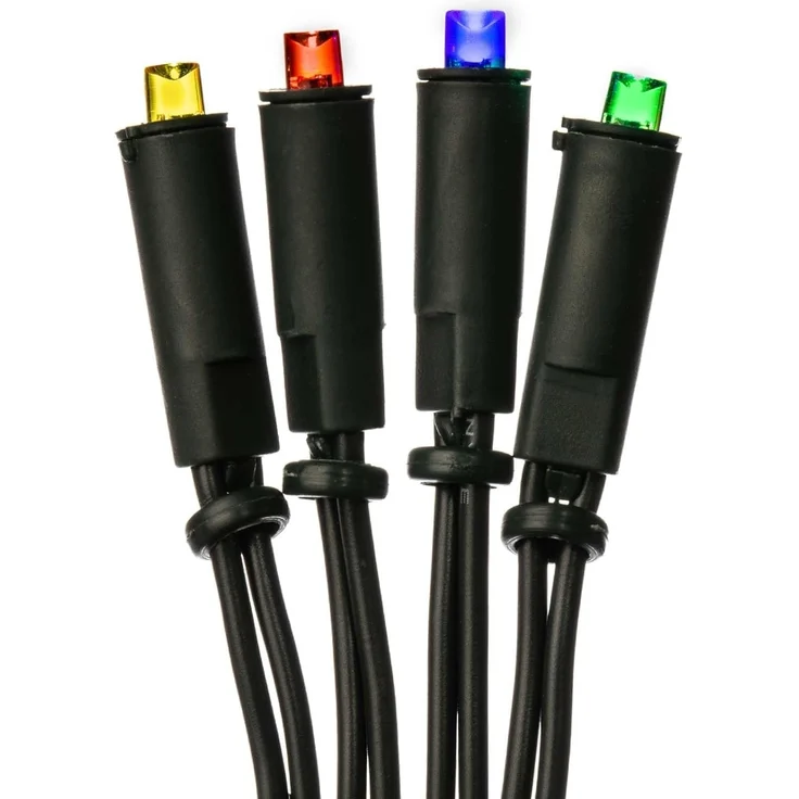 hellum LED-Lichterkette innen, 220V strombetrieben Lichterkette bunt 50er LEDs, beleuchtete Länge 735m, Kabel grün Wohnzimmer Dekoration Weihnachtsbaum IP20 Stecker für Innen 150322 – Bild 1
