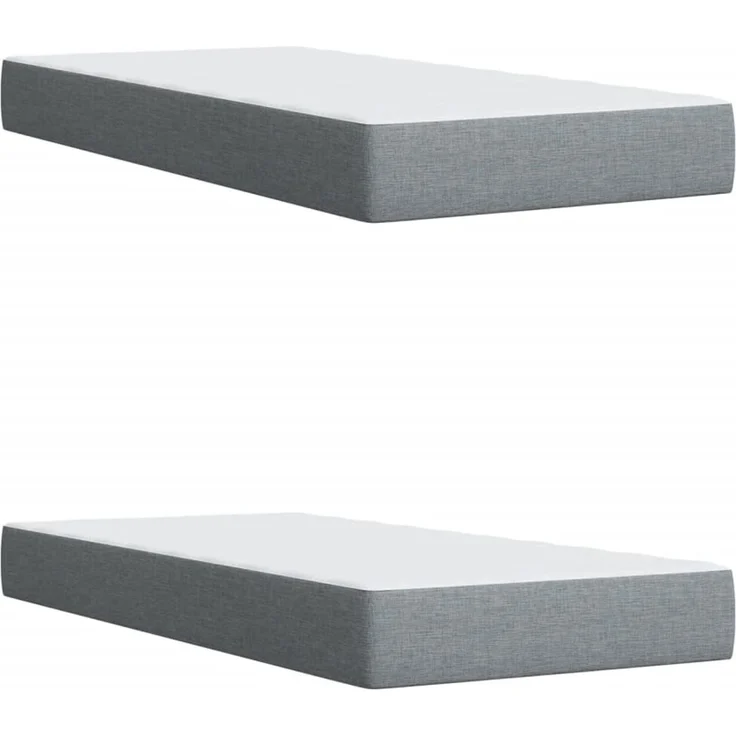 vidaXL Boxspringbett mit Matratze Hellgrau 200x200 cm Stoff 3287570 – Bild 9