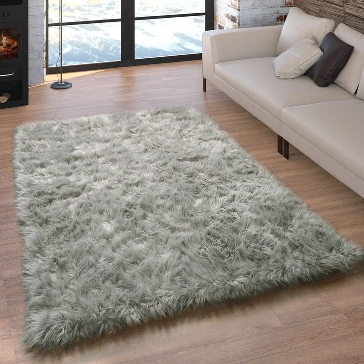Paco Home Fellteppich Playa 960, rechteckig, Höhe: 64 mm, Kunstfell, Flokati-Optik, Hochflor, weich und flauschig, Uni-Farben – Bild 1