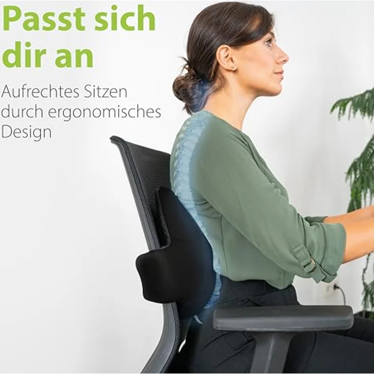 feela Rückenkissen Ergonomisches Rückenkissen – stützt Rücken & verbessert Haltung, Für Büro, Homeoffice & Zuhause – entspanntes Sitzen mit Komfort – Bild 5